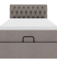 Ottoman-Bett mit Matratze Taupe 100x200 cm Stoff