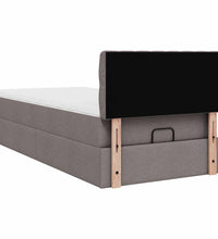 Ottoman-Bett mit Matratze Taupe 100x200 cm Stoff