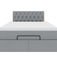 Ottoman-Bett mit Matratze Hellgrau 120x200 cm Stoff
