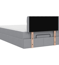 Ottoman-Bett mit Matratze Hellgrau 120x200 cm Stoff