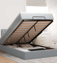 Ottoman-Bett mit Matratze Hellgrau 120x200 cm Stoff
