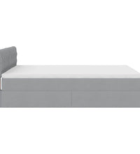 Ottoman-Bett mit Matratze Hellgrau 140x200 cm Stoff