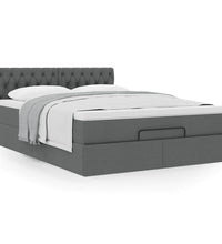 Ottoman-Bett mit Matratze Dunkelgrau 140x200 cm Stoff