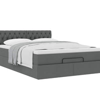 Ottoman-Bett mit Matratze Dunkelgrau 140x200 cm Stoff