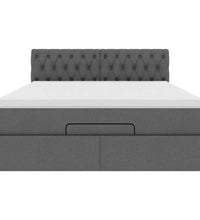 Ottoman-Bett mit Matratze Dunkelgrau 140x200 cm Stoff