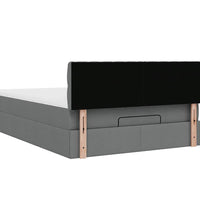Ottoman-Bett mit Matratze Dunkelgrau 140x200 cm Stoff
