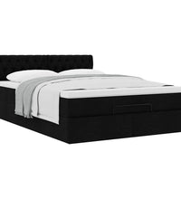Ottoman-Bett mit Matratze Schwarz 140x200 cm Stoff