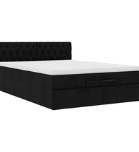 Ottoman-Bett mit Matratze Schwarz 140x200 cm Stoff