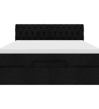 Ottoman-Bett mit Matratze Schwarz 140x200 cm Stoff