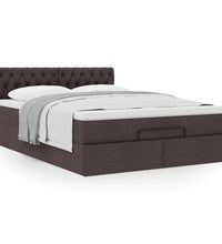 Ottoman-Bett mit Matratze Dunkelbraun 140x200 cm Stoff