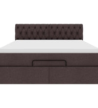Ottoman-Bett mit Matratze Dunkelbraun 140x200 cm Stoff