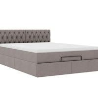Ottoman-Bett mit Matratze Taupe 140x200 cm Stoff
