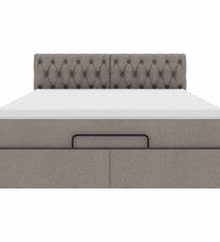 Ottoman-Bett mit Matratze Taupe 140x200 cm Stoff