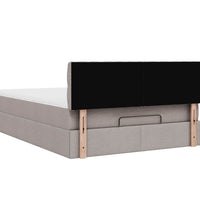 Ottoman-Bett mit Matratze Taupe 140x200 cm Stoff