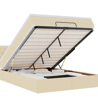 Ottoman-Bett mit Matratze Creme 140x200 cm Stoff