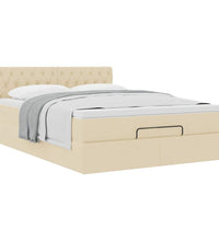 Ottoman-Bett mit Matratze Creme 140x200 cm Stoff