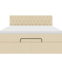 Ottoman-Bett mit Matratze Creme 140x200 cm Stoff