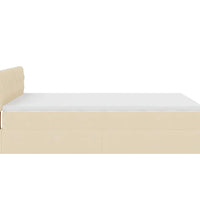 Ottoman-Bett mit Matratze Creme 140x200 cm Stoff