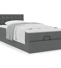Ottoman-Bett mit Matratze Dunkelgrau 80x200 cm Stoff