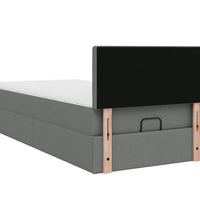 Ottoman-Bett mit Matratze Dunkelgrau 80x200 cm Stoff