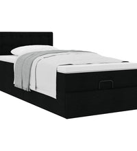 Ottoman-Bett mit Matratze Schwarz 80x200 cm Stoff