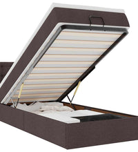 Ottoman-Bett mit Matratze Dunkelbraun 80x200 cm Stoff