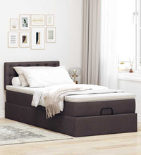 Ottoman-Bett mit Matratze Dunkelbraun 80x200 cm Stoff