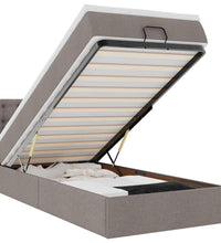 Ottoman-Bett mit Matratze Taupe 80x200 cm Stoff