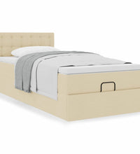Ottoman-Bett mit Matratze Creme 80x200 cm Stoff