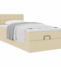 Ottoman-Bett mit Matratze Creme 80x200 cm Stoff