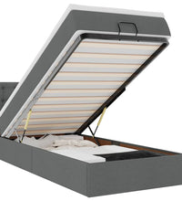 Ottoman-Bett mit Matratze Dunkelgrau 90x190 cm Stoff