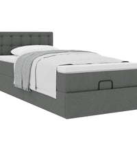 Ottoman-Bett mit Matratze Dunkelgrau 90x190 cm Stoff