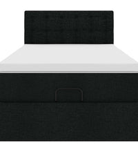 Ottoman-Bett mit Matratze Schwarz 90x190 cm Stoff