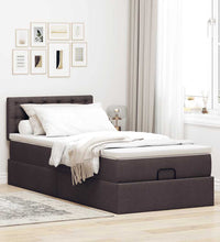 Ottoman-Bett mit Matratze Dunkelbraun 90x190 cm Stoff