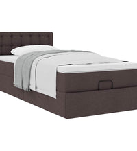 Ottoman-Bett mit Matratze Dunkelbraun 90x190 cm Stoff