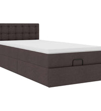 Ottoman-Bett mit Matratze Dunkelbraun 90x190 cm Stoff