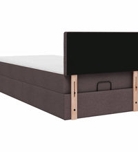 Ottoman-Bett mit Matratze Dunkelbraun 90x190 cm Stoff