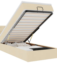 Ottoman-Bett mit Matratze Creme 90x190 cm Stoff