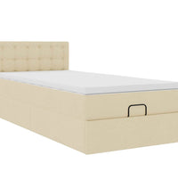 Ottoman-Bett mit Matratze Creme 90x190 cm Stoff