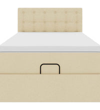 Ottoman-Bett mit Matratze Creme 90x190 cm Stoff