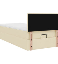 Ottoman-Bett mit Matratze Creme 90x190 cm Stoff