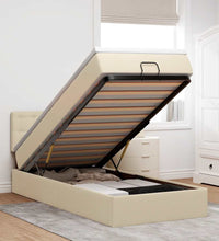 Ottoman-Bett mit Matratze Creme 90x190 cm Stoff