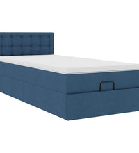 Ottoman-Bett mit Matratze Blau 90x190 cm Stoff