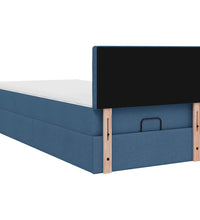 Ottoman-Bett mit Matratze Blau 90x190 cm Stoff