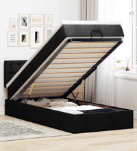 Ottoman-Bett mit Matratze Schwarz 90x200 cm Stoff