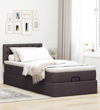 Ottoman-Bett mit Matratze Dunkelbraun 90x200 cm Stoff