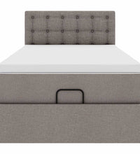Ottoman-Bett mit Matratze Taupe 90x200 cm Stoff