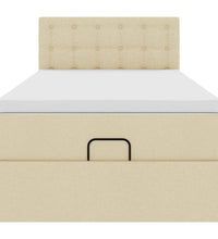 Ottoman-Bett mit Matratze Creme 90x200 cm Stoff