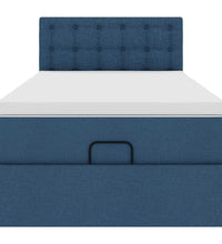 Ottoman-Bett mit Matratze Blau 90x200 cm Stoff