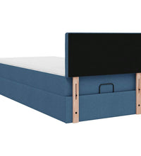 Ottoman-Bett mit Matratze Blau 90x200 cm Stoff